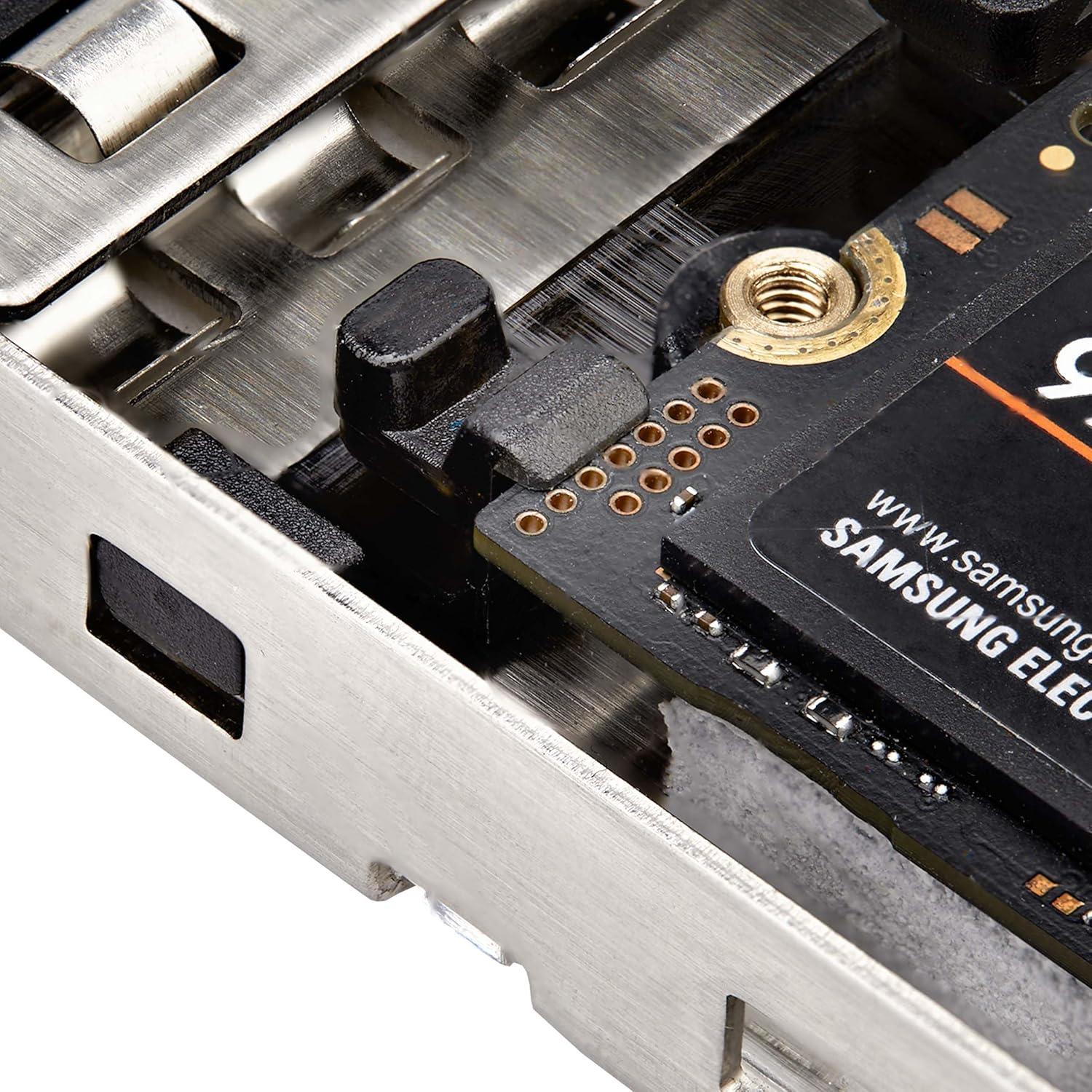 image:imageStarTechcom DualBay M2 NVMe SSD to PCIe x8 Removable Mobile Rack PCI Express Bifurcation Required ToolLess Install