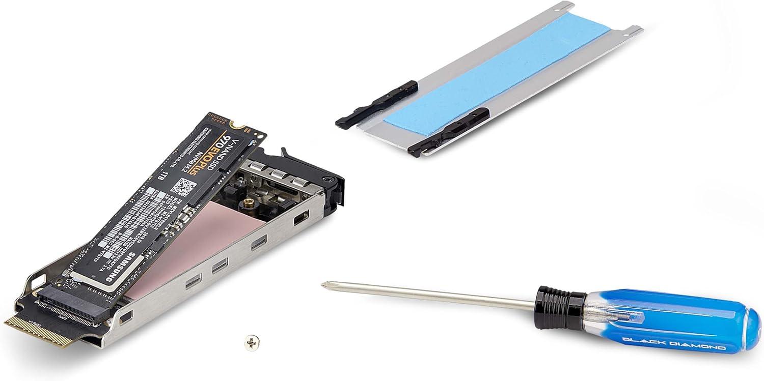 image:imageStarTechcom DualBay M2 NVMe SSD to PCIe x8 Removable Mobile Rack PCI Express Bifurcation Required ToolLess Install