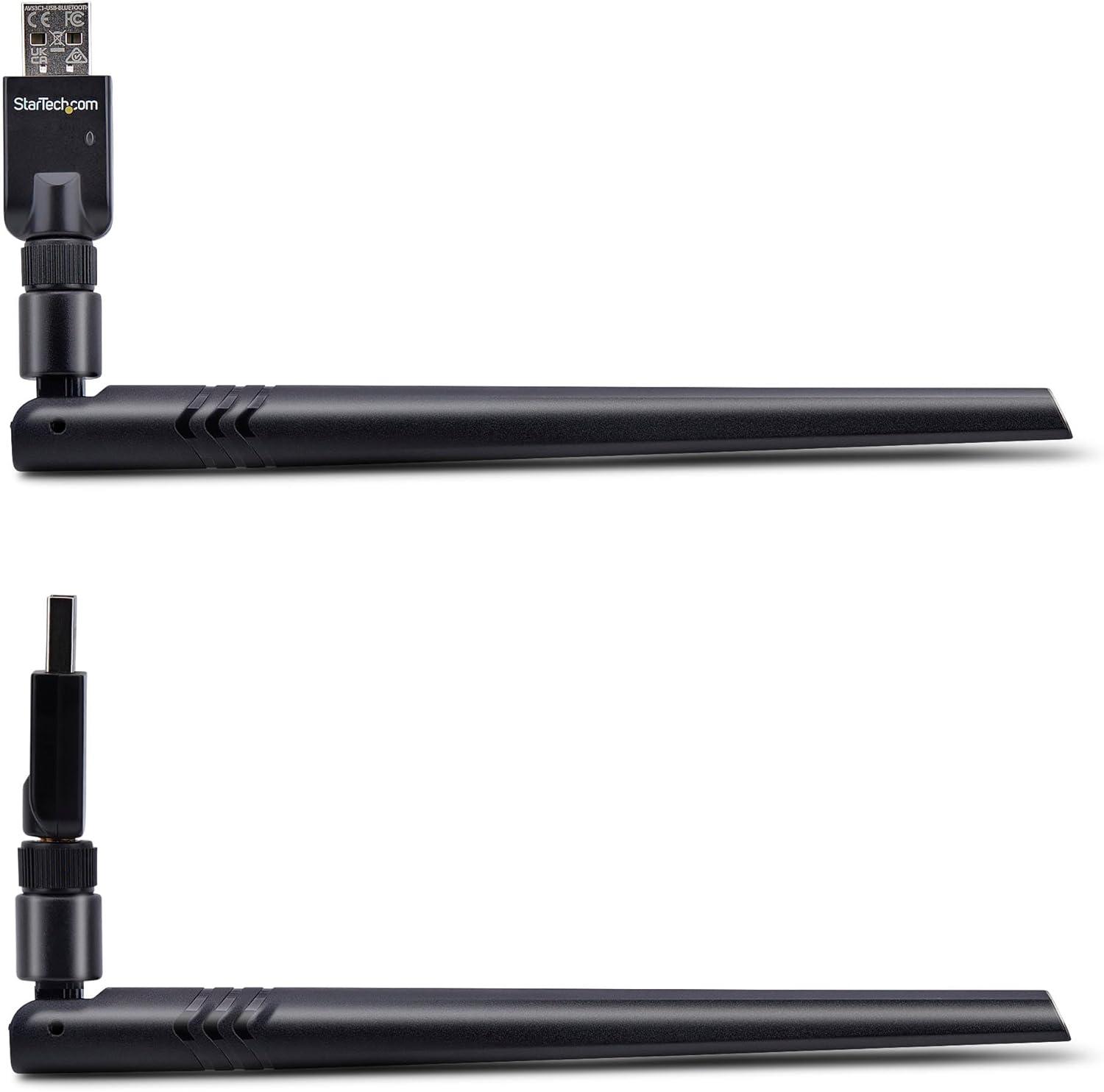 image:imageStarTechcom USB Bluetooth 53 Adapter Class 1 USB Bluetooth Dongle for PCLaptop Use with KeyboardMouse WindowsLinux