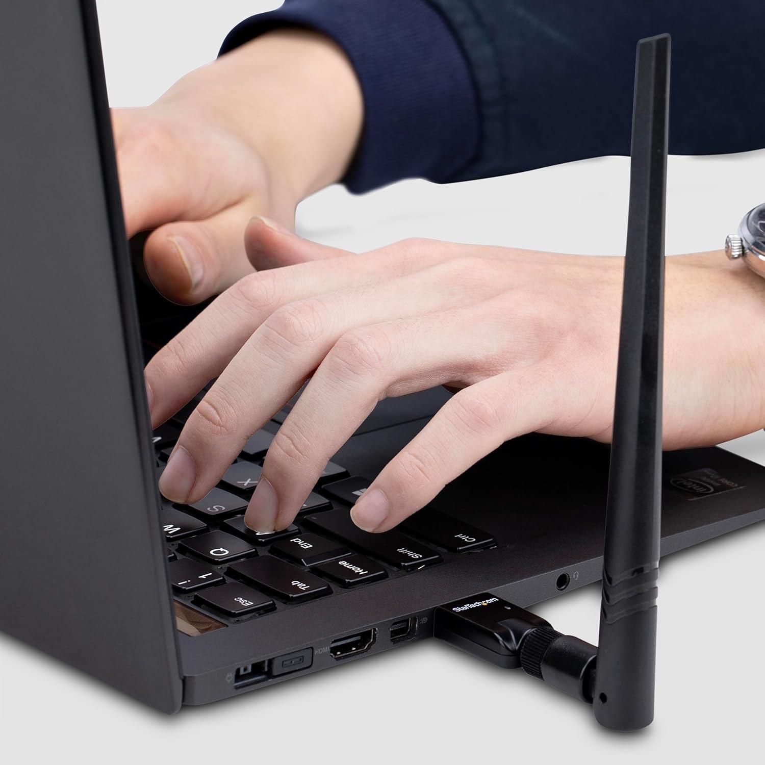 image:imageStarTechcom USB Bluetooth 53 Adapter Class 1 USB Bluetooth Dongle for PCLaptop Use with KeyboardMouse WindowsLinux