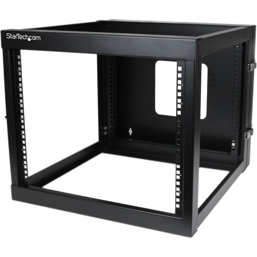 image:imageStarTechcom 4Post 12U Hinged WallMount Network Rack 19 Open Frame Server Rack with 198in Mounting Depth Wall Mount Swing Out Data Rack for IT AV Computer Equipment TAA RK1219WALLOH8U