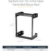 StarTech.com 2-Post 15U Heavy-Duty Wall-Mount Network Rack, 19″ Open Frame Server Rack, 12″ Deep, Wall Mount Data Rack for IT / AV / Patch Panel / Computer Equipment (RK15WALLO)(12U)