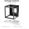 StarTech.com 4-Post 12U Hinged Wall-Mount Network Rack, 19″ Open Frame Server Rack with 19.8in Mounting Depth, Wall Mount Swing Out Data Rack for IT / AV / Computer Equipment, TAA (RK1219WALLOH)(12U)