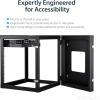 StarTech.com 4-Post 12U Hinged Wall-Mount Network Rack, 19″ Open Frame Server Rack with 19.8in Mounting Depth, Wall Mount Swing Out Data Rack for IT / AV / Computer Equipment, TAA (RK1219WALLOH)(12U)