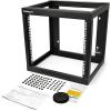 StarTech.com 6U 19″ Wall Mount Network Rack 19″ Deep 2 Post Open Frame for Server Room Data/AV/IT/Communication/Computer Equipment/Patch Panel w/Cage Nuts/Screws Hook/Loop – Cisco 2960 (RK619WALLO)(9U)