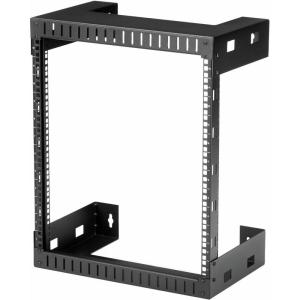 StarTech.com 2-Post 15U Heavy-Duty Wall-Mount Network Rack, 19″ Open Frame Server Rack, 12″ Deep, Wall Mount Data Rack for IT / AV / Patch Panel / Computer Equipment (RK15WALLO)(12U)
