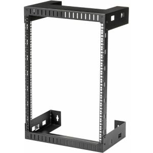StarTech.com 2-Post 15U Heavy-Duty Wall-Mount Network Rack, 19″ Open Frame Server Rack, 12″ Deep, Wall Mount Data Rack for IT / AV / Patch Panel / Computer Equipment (RK15WALLO)(15U)