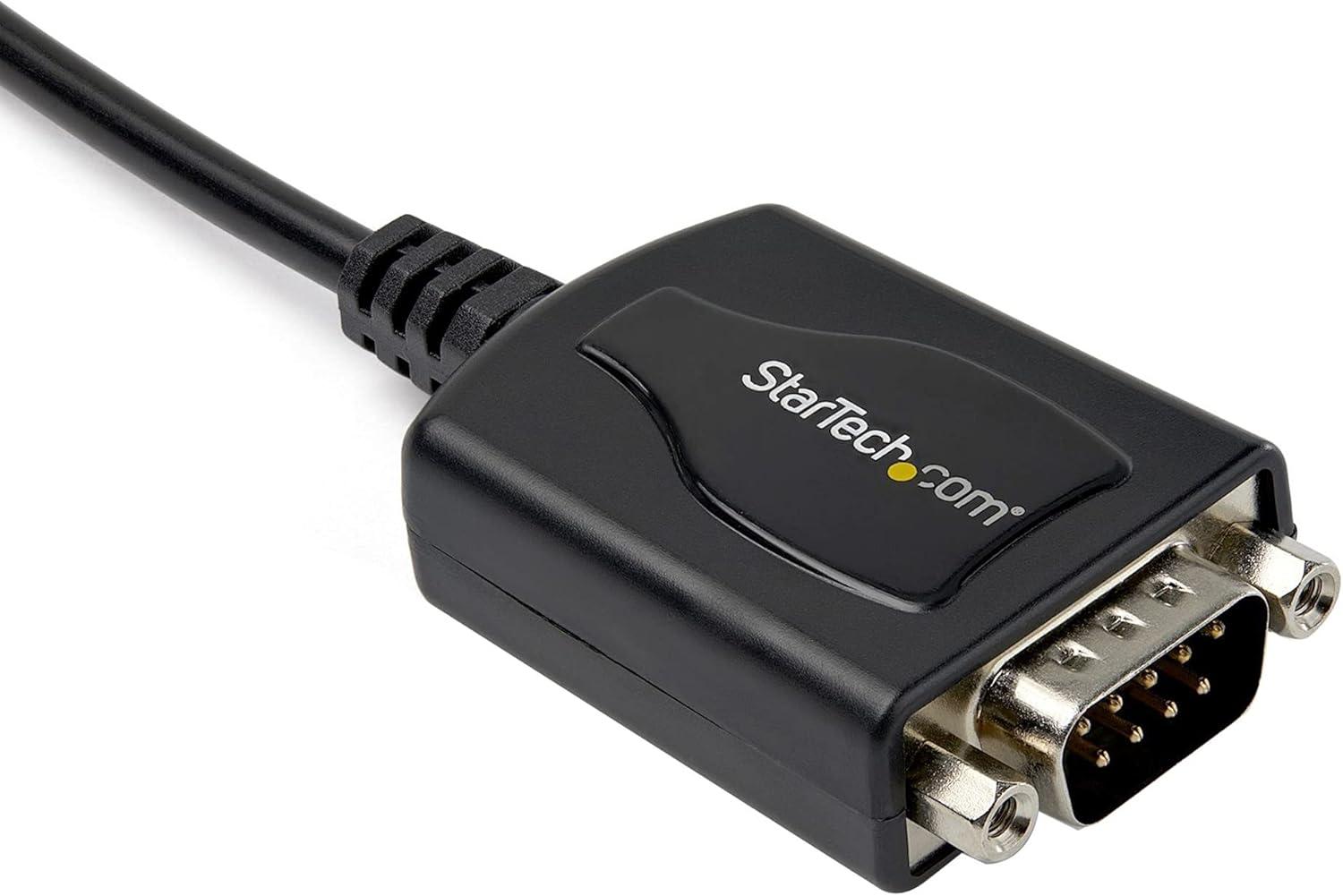 image:imageStarTechcom 1ft 30cm 1Port Professional USB to Serial Adapter Cable with COM Retention USB to RS232 Adapter TAA1 Port