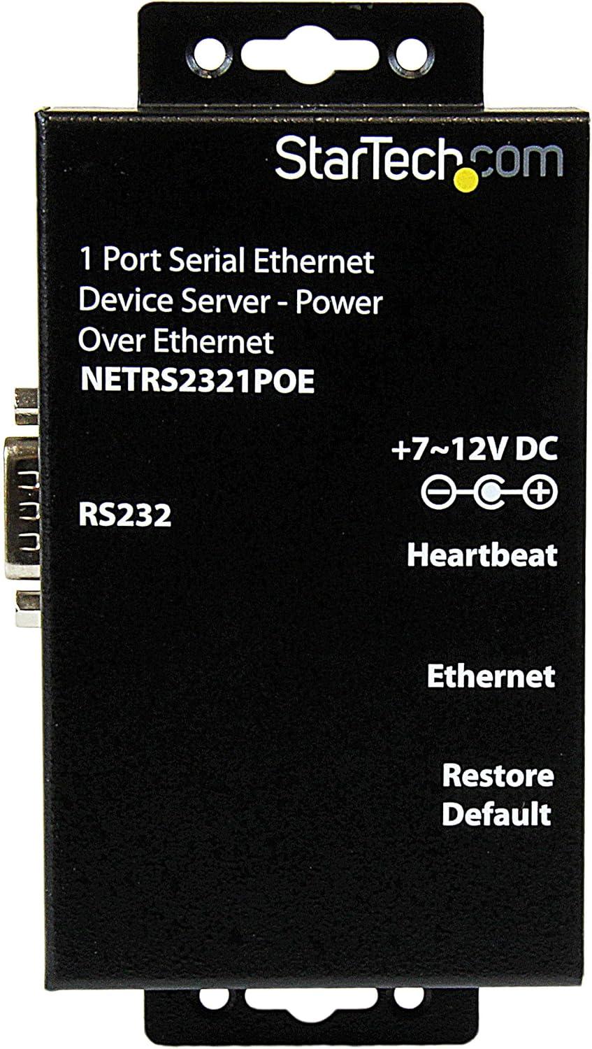 image:imageStarTechcom 1 Port RS232 Serial Ethernet Device Server PoE Power Over Ethernet TAA Replaced by I13PSERIALETHERNET