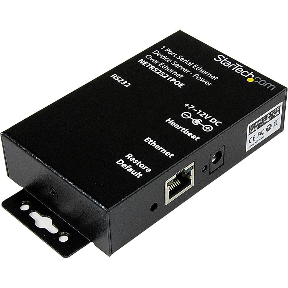 image:imageStarTechcom 1 Port RS232 Serial Ethernet Device Server PoE Power Over Ethernet TAA Replaced by I13PSERIALETHERNET