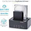 StarTech.com Dual Bay Hard Drive Duplicator and Eraser, External Standalone HDD/SSD Cloner / Copier, USB 3.0 to SATA Docking Station, Hard Disk Copier / Sanitizer / Wiper Tool (SATDOCK2REU3),Black(1 Bay)
