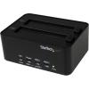 StarTech.com Dual Bay Hard Drive Duplicator and Eraser, External Standalone HDD/SSD Cloner / Copier, USB 3.0 to SATA Docking Station, Hard Disk Copier / Sanitizer / Wiper Tool (SATDOCK2REU3),Black(1 Bay)