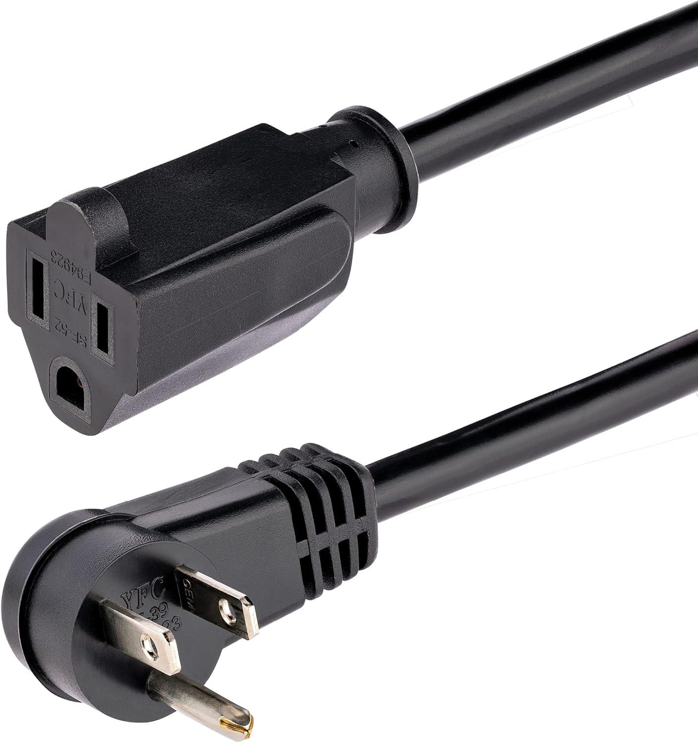 image:imageStarTechcom 3ft 1m Piggyback Power Extension Cord NEMA 515P to 2X NEMA 515R 16 AWG 125V15A UL Certified 1 to 2 Outlet Saver Extension Cord 3Prong Electrical Power Cable PAC10233 ft