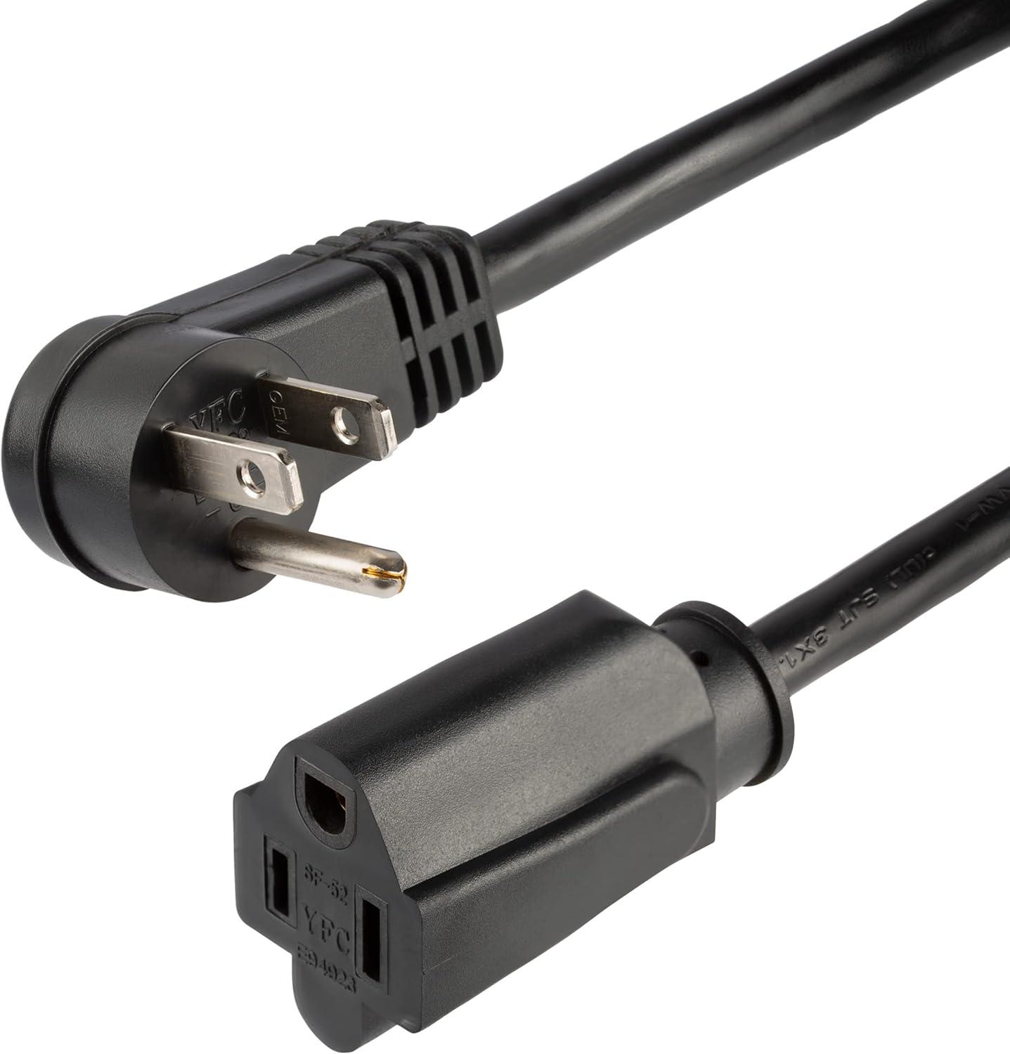 image:imageStarTechcom 3ft 1m Piggyback Power Extension Cord NEMA 515P to 2X NEMA 515R 16 AWG 125V15A UL Certified 1 to 2 Outlet Saver Extension Cord 3Prong Electrical Power Cable PAC10236 ft