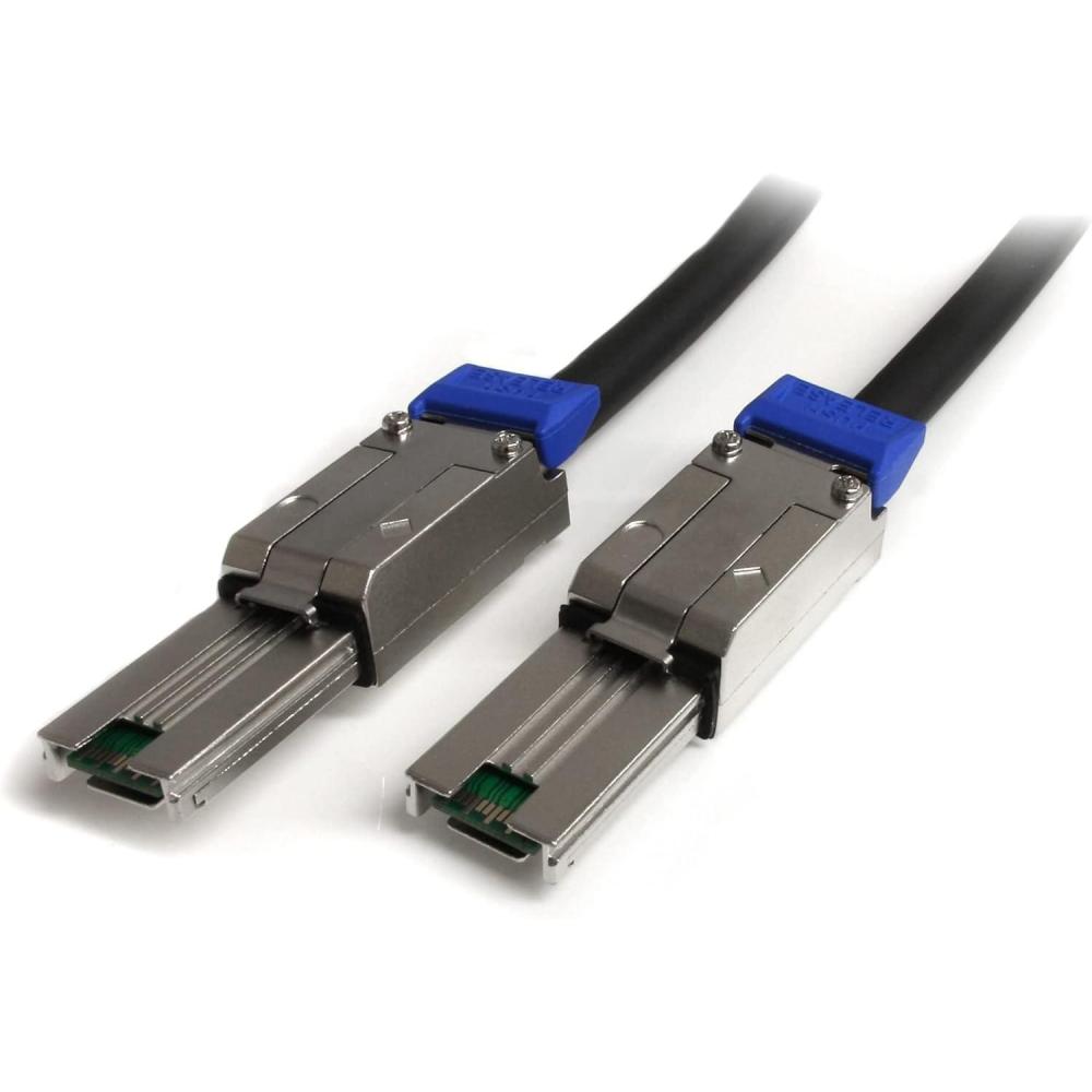 image:imageStarTechcom 2m External Mini SAS Cable Serial Attached SCSI SFF8088 to SFF8088 2x SFF8088 M 2 meter Black TAA ISAS8888212in 03m
