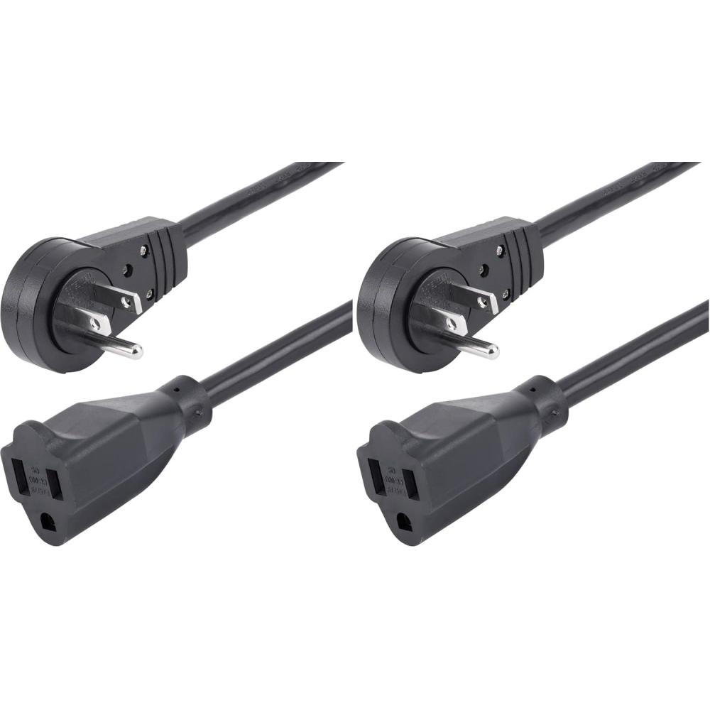 image:imageStarTechcom 3ft 1m Piggyback Power Extension Cord NEMA 515P to 2X NEMA 515R 16 AWG 125V15A UL Certified 1 to 2 Outlet Saver Extension Cord 3Prong Electrical Power Cable PAC10236 ft Pack of 2