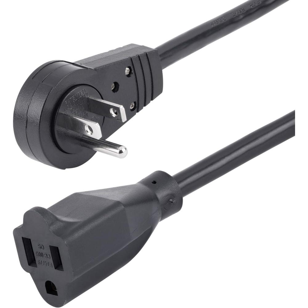 image:imageStarTechcom 3ft 1m Piggyback Power Extension Cord NEMA 515P to 2X NEMA 515R 16 AWG 125V15A UL Certified 1 to 2 Outlet Saver Extension Cord 3Prong Electrical Power Cable PAC10236 ft