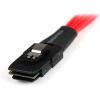 StarTech.com 50cm Serial Attached SCSI SAS Cable – SFF-8087 Plug to 4x Latching SATA (female) – Mini SAS to SATA Cable (SAS8087S450), Red