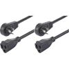 StarTech.com 3ft (1m) Piggyback Power Extension Cord – NEMA 5-15P to 2X NEMA 5-15R, 16 AWG, 125V/15A – UL Certified – 1 to 2 Outlet Saver Extension Cord – 3-Prong Electrical Power Cable (PAC1023)(6 ft (Pack of 2))