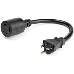 StarTech.com 1ft (30cm) Heavy Duty Extension Cord, NEMA L5-20R to NEMA 5-20P Black Extension Cord, 20A 125V, 12AWG, Heavy Gauge Power Extension Cable, Heavy Duty AC Power Cord, UL Listed (PAC520PLR1)(3 ft/1 m)