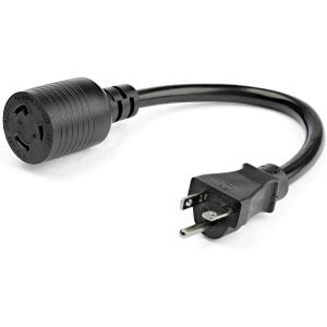 StarTech.com 1ft (30cm) Heavy Duty Extension Cord, NEMA L5-20R to NEMA 5-20P Black Extension Cord, 20A 125V, 12AWG, Heavy Gauge Power Extension Cable, Heavy Duty AC Power Cord, UL Listed (PAC520PLR1)(1 ft/0.3 m)