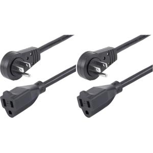 StarTech.com 3ft (1m) Piggyback Power Extension Cord – NEMA 5-15P to 2X NEMA 5-15R, 16 AWG, 125V/15A – UL Certified – 1 to 2 Outlet Saver Extension Cord – 3-Prong Electrical Power Cable (PAC1023)(6 ft (Pack of 2))