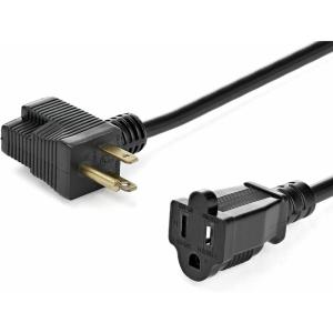 StarTech.com 3ft (1m) Piggyback Power Extension Cord – NEMA 5-15P to 2X NEMA 5-15R, 16 AWG, 125V/15A – UL Certified – 1 to 2 Outlet Saver Extension Cord – 3-Prong Electrical Power Cable (PAC1023)(1 ft)