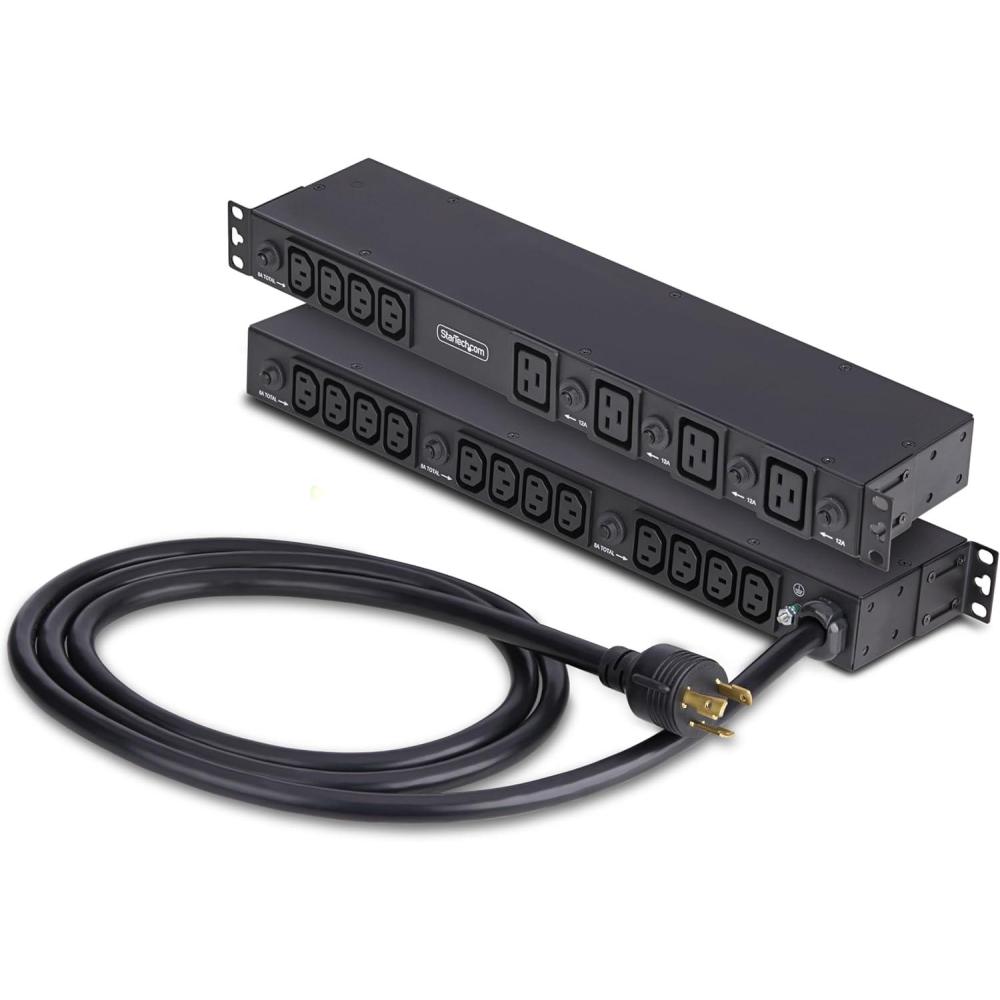 image:imageStarTech 20Outlet Rackmount PDU 1U Server Power Strip 16x C13 4X C19 8X Front and 12x Rear Outlets NEMA L630P Wall Connection 30A240V ULListed TAA