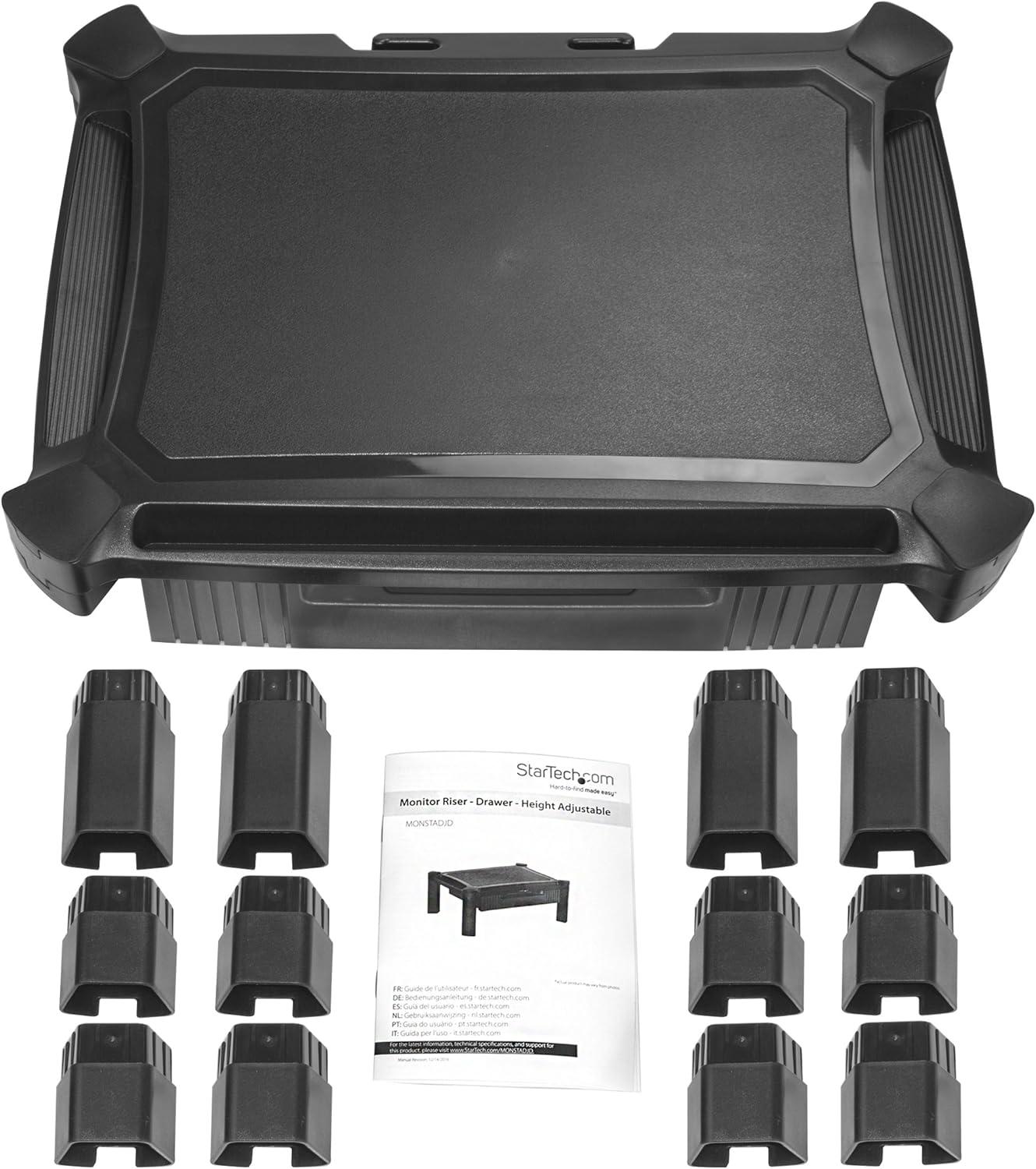 image:imageStarTechcom Adjustable Monitor Riser Large Drawer Monitors up to 32 Adjustable Height Desk Monitor Stand MONSTADJDL66 x 13 x 171