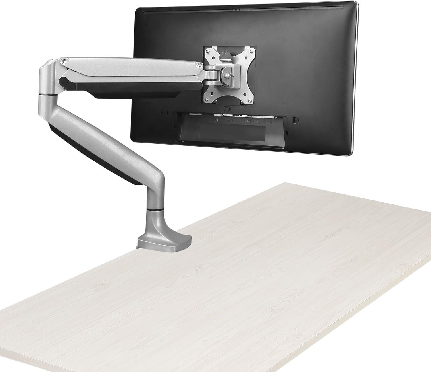 image:imageStarTechcom Desk Mount Monitor Arm Full Motion Articulating Monitors 12 to 34 Adjustable VESA Single Monitor Arm Desk amp Grommet Clamp Silver ARMPIVOTHDSilver