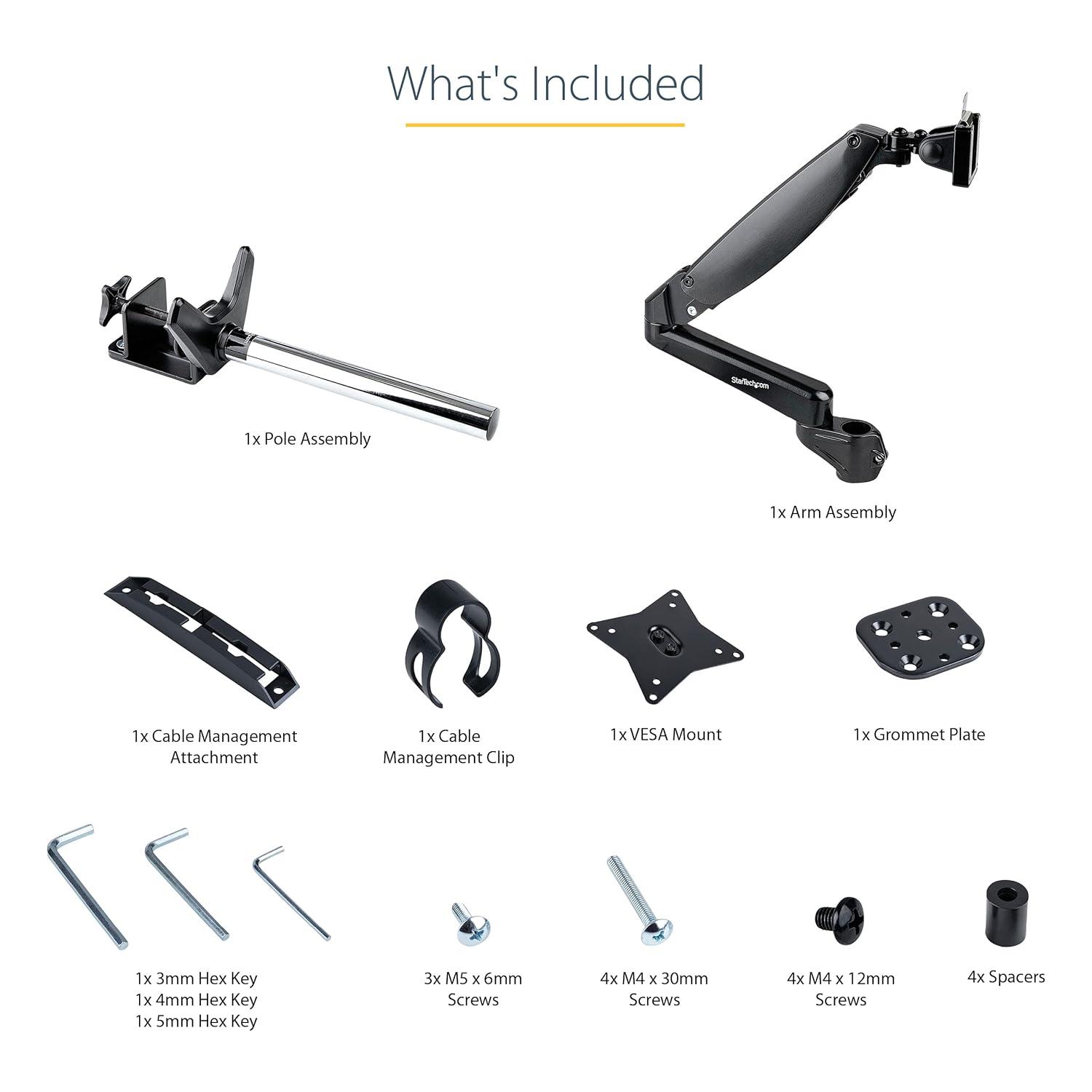 image:imageStarTechcom Laptop Monitor Stand Computer Monitor Stand Full Motion Articulating VESA Desk Mount for Displays up to 27 176lb8kgSingle