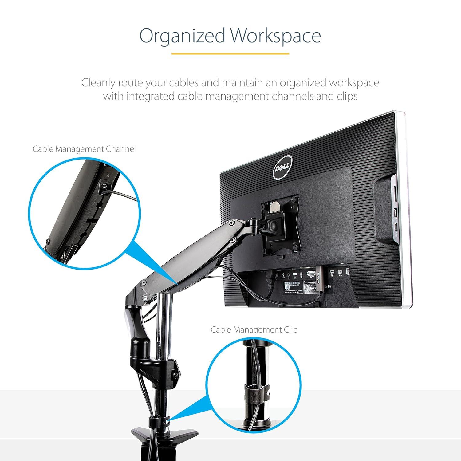 image:imageStarTechcom Laptop Monitor Stand Computer Monitor Stand Full Motion Articulating VESA Desk Mount for Displays up to 27 176lb8kgSingle