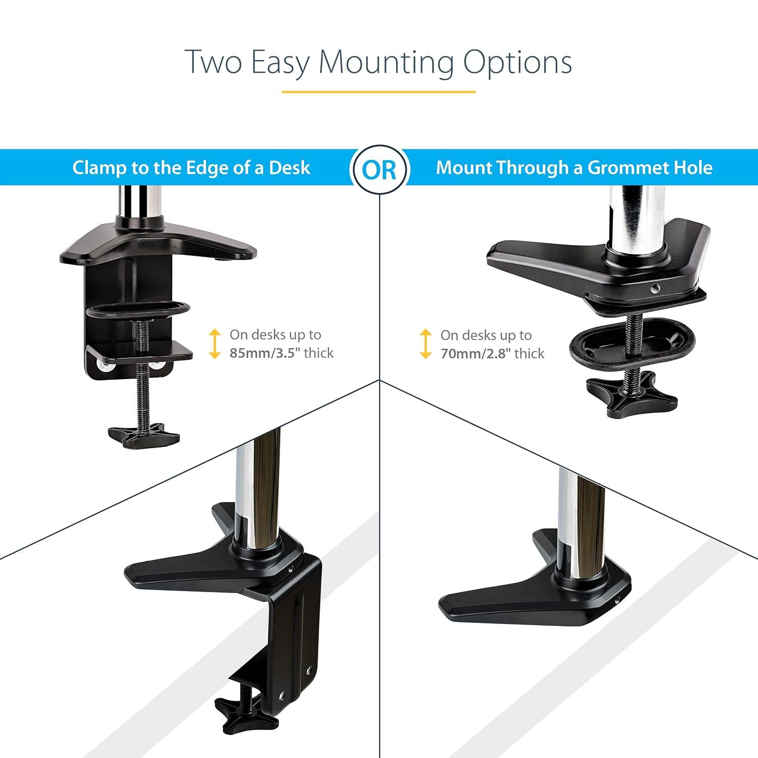 image:imageStarTechcom Laptop Monitor Stand Computer Monitor Stand Full Motion Articulating VESA Desk Mount for Displays up to 27 176lb8kgSingle