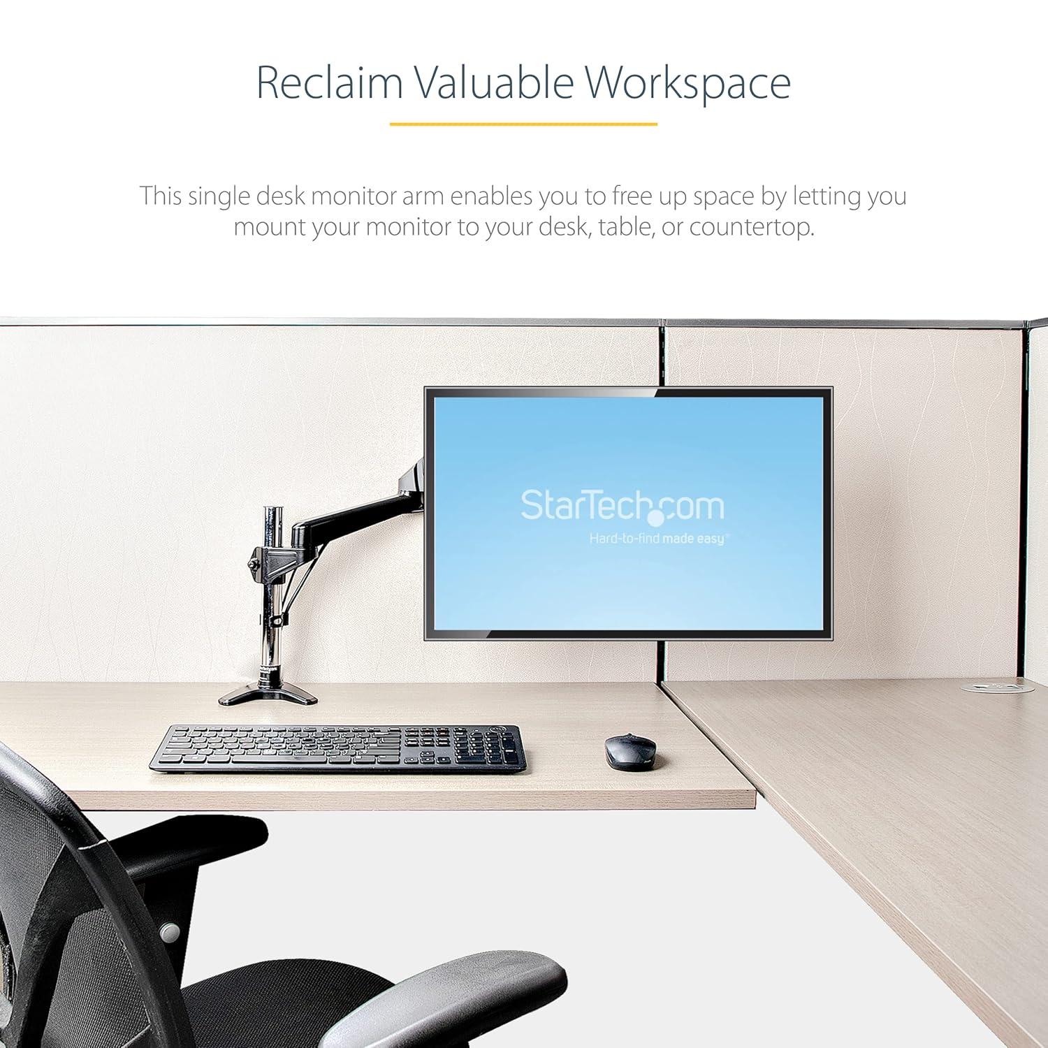 image:imageStarTechcom Laptop Monitor Stand Computer Monitor Stand Full Motion Articulating VESA Desk Mount for Displays up to 27 176lb8kgSingle