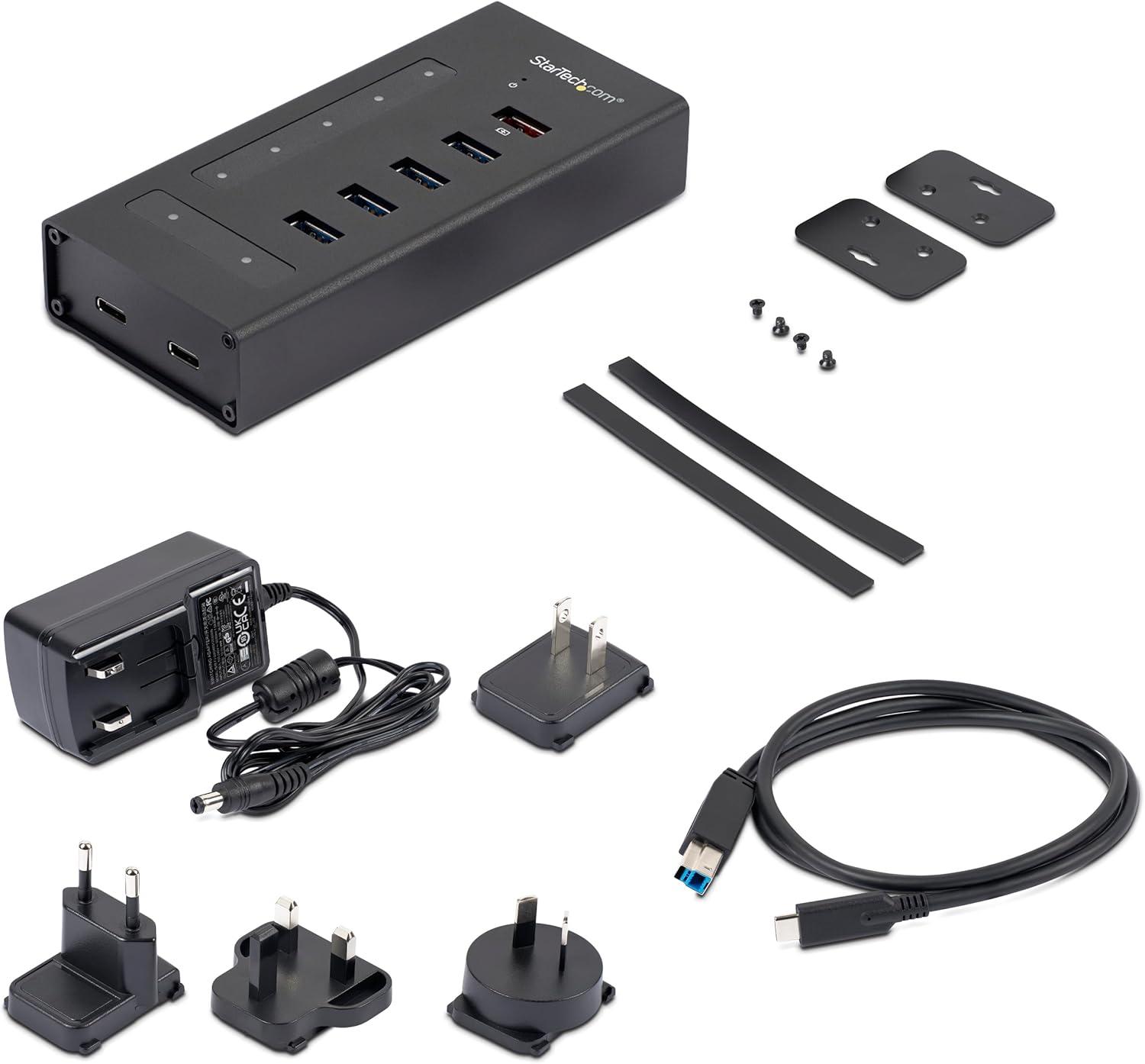 image:imageStarTechcom USBC Hub 4 Port USB C to 3 x USB A and 1 x USB C USB 30 Mountable Industrial Powered USB Hub USB Port Expander HB30C3A1CST1 X 24 X 63