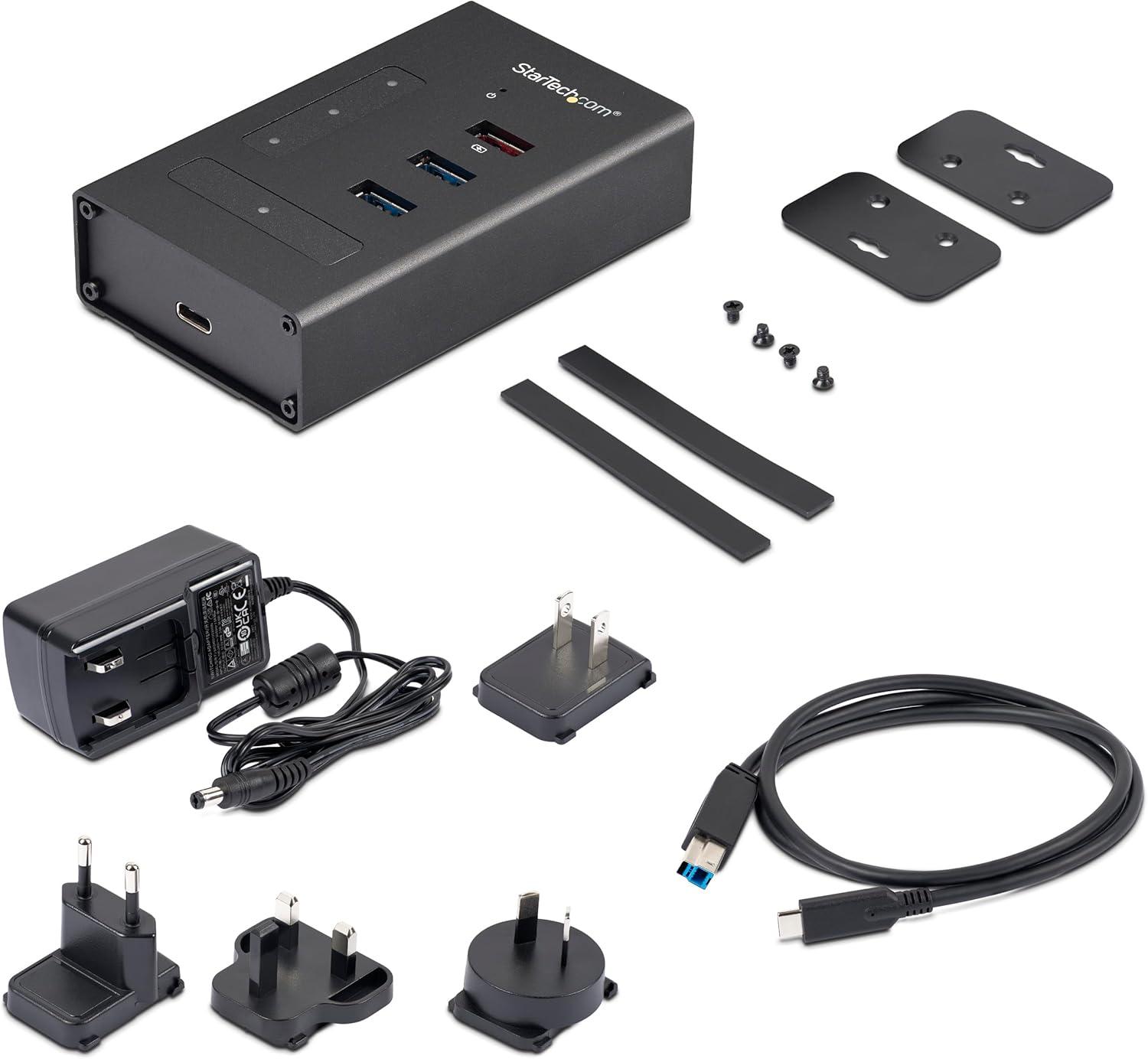 image:imageStarTechcom USBC Hub 4 Port USB C to 3 x USB A and 1 x USB C USB 30 Mountable Industrial Powered USB Hub USB Port Expander HB30C3A1CST1 x 24 x 39