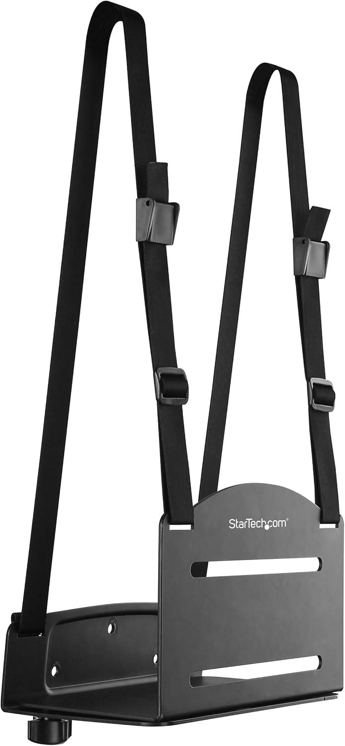 image:imageStarTechcom Wall Mount CPU Holder Adjustable Width 48in to 83in Metal Computer Tower Mounting Bracket for Desktop PC CPUWALLMNT