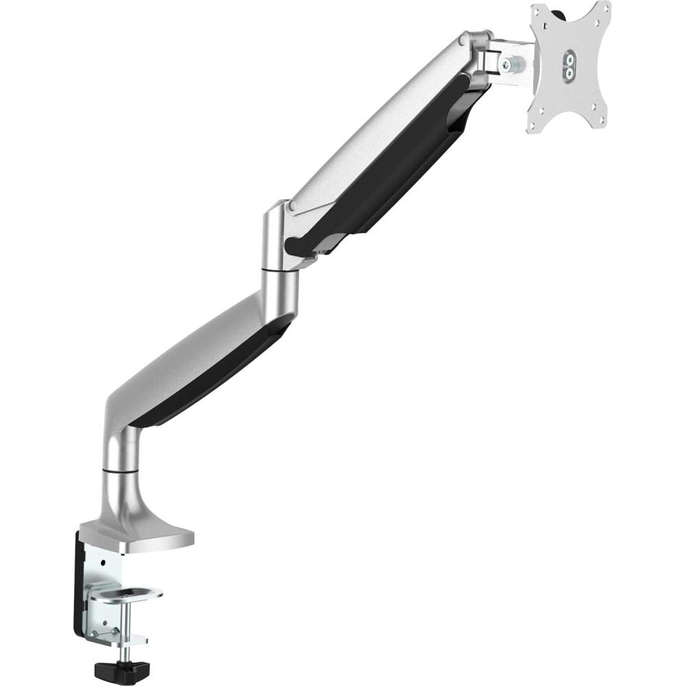 image:imageStarTechcom Desk Mount Monitor Arm Full Motion Articulating Monitors 12 to 34 Adjustable VESA Single Monitor Arm Desk amp Grommet Clamp Silver ARMPIVOTHDSilver