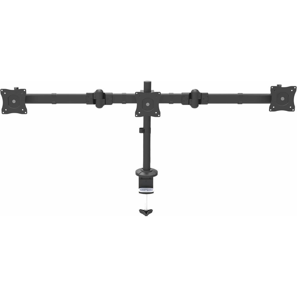 image:imageStarTechcom Desk Mount Triple Monitor Arm Ergonomic VESA 3 Monitor Mount up to 27 Articulating amp Height Adjustable Pole Mount TiltSwivelRotate LCDLED Screen Desk ClampGrommet ARMTRIODesk Grommet Clamp