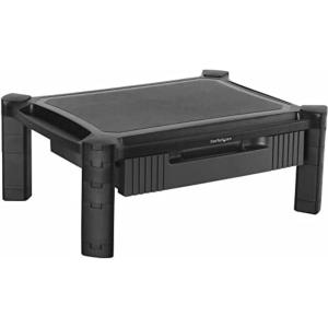 StarTech.com Adjustable Monitor Riser – Large – Drawer – Monitors up to 32”- Adjustable Height – Desk Monitor Stand (MONSTADJDL)(6.6″ x 13″ x 17.1″)