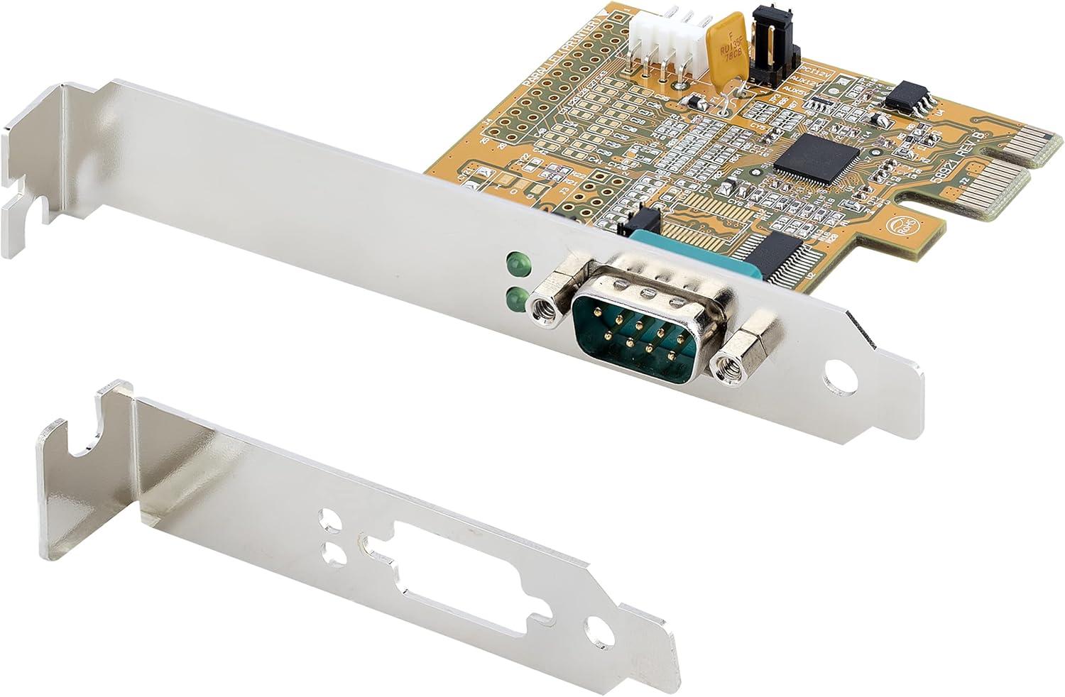 image:imageStarTechcom 1Port PCI Express Serial Card PCIe to RS232 DB9 Serial Interface Card PC Serial Card 16C1050 UART StandardLow Profile Brackets COM Retention WindowsLinux TAA