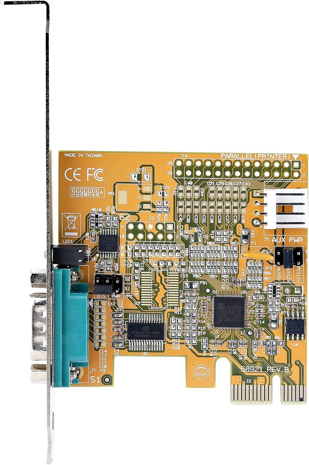 image:imageStarTechcom 1Port PCI Express Serial Card PCIe to RS232 DB9 Serial Interface Card PC Serial Card 16C1050 UART StandardLow Profile Brackets COM Retention WindowsLinux TAA