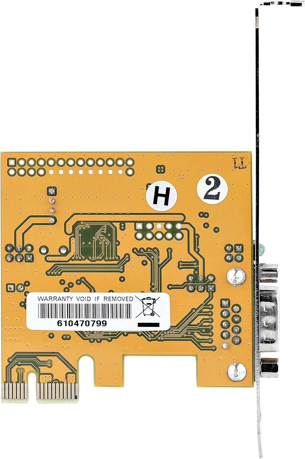image:imageStarTechcom 1Port PCI Express Serial Card PCIe to RS232 DB9 Serial Interface Card PC Serial Card 16C1050 UART StandardLow Profile Brackets COM Retention WindowsLinux TAA