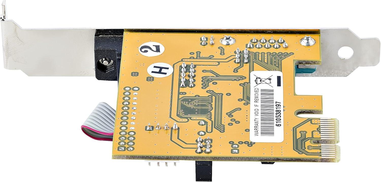image:imageStarTechcom 2Port PCI Express Serial Interface Card Dual Port PCIe to RS232 DB9 Serial Card 16C1050 UART StandardLow Profile Brackets COM Retention for WindowsLinux TAA
