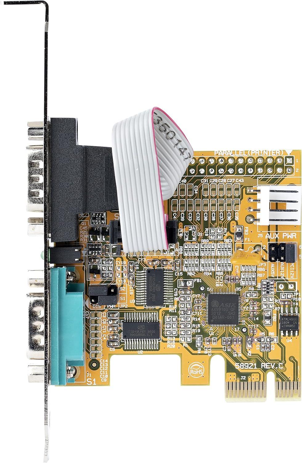 image:imageStarTechcom 2Port PCI Express Serial Interface Card Dual Port PCIe to RS232 DB9 Serial Card 16C1050 UART StandardLow Profile Brackets COM Retention for WindowsLinux TAA