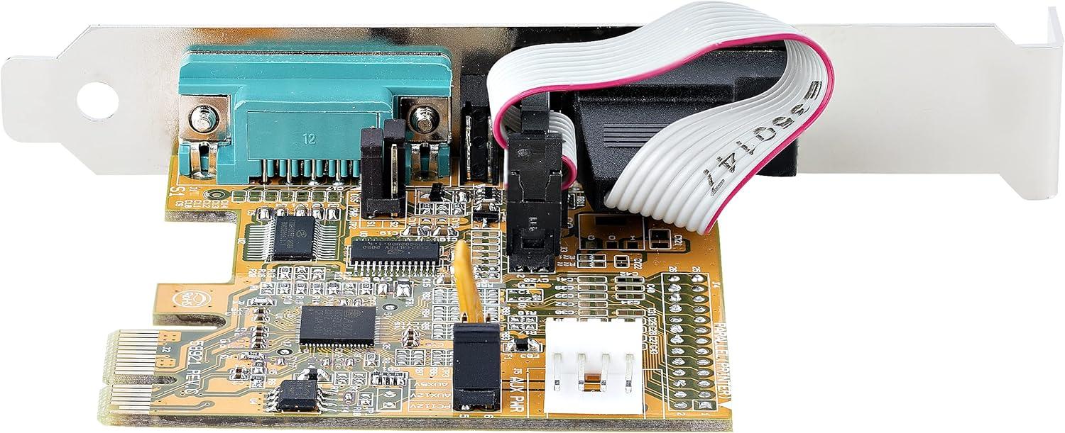 image:imageStarTechcom 2Port PCI Express Serial Interface Card Dual Port PCIe to RS232 DB9 Serial Card 16C1050 UART StandardLow Profile Brackets COM Retention for WindowsLinux TAA