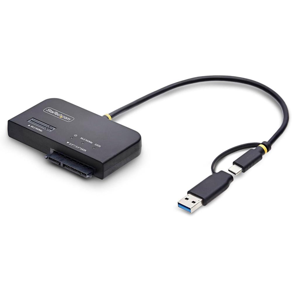 image:imageStarTech USBCUSBA to M2 NVMe and 25in35in SATA Adapter 10Gbps ToolFree External SSD Hard Drive Reader BMMKeyNVMe SATA