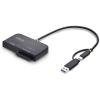 StarTech USB-C/USB-A to M.2 NVMe and 2.5in/3.5in SATA Adapter, 10Gbps, Tool-Free External SSD Hard Drive Reader, B+M/M-Key(NVMe &SATA)