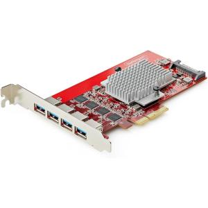 StarTech 4-Port USB-A 10Gbps PCIe Card, 4X Independent USB 3.2 Controllers, PCI Express 3.0 Expansion Card, TAA(USB-A)