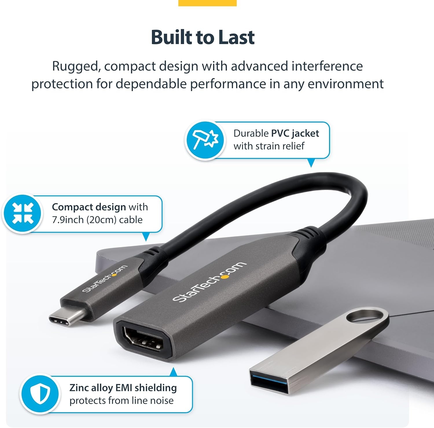 image:imageStarTechcom USBC to HDMI Adapter 8K 60Hz 4K 120Hz Thunderbolt USB4 Compatible USB C to HDMI 21 Converter for MacBook Pro MacBook Air iPad Pro Pixelbook XPS 112BUSBCHDMI218K60
